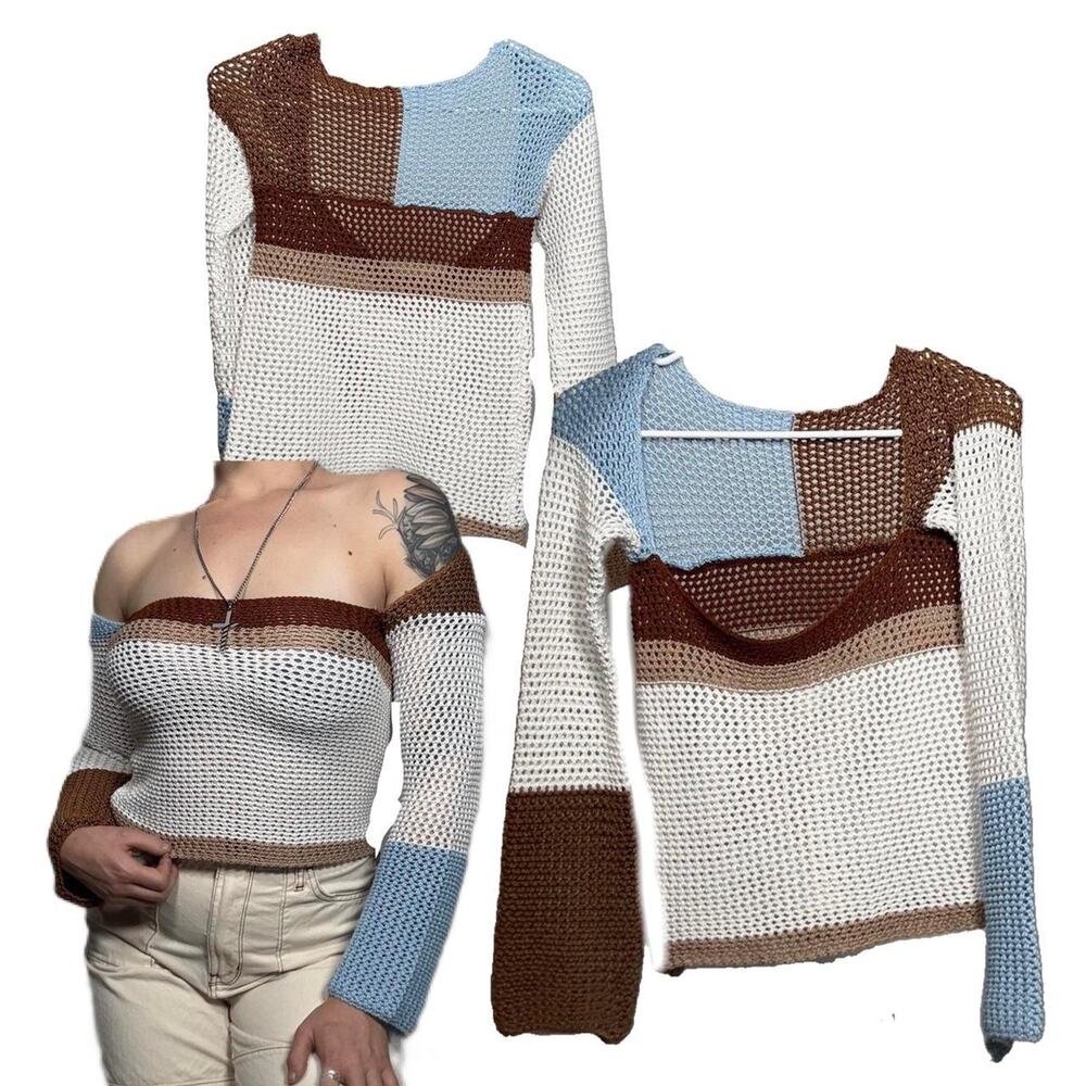 Crochet Off The Shoulder Sweater